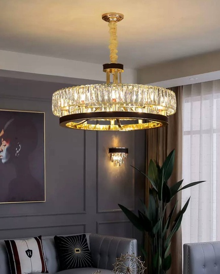 Люстра подвесная BILGEHAN 75*35 золото, кристалл, металл, LED.