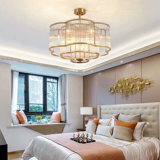 Люстра подвесная, бронза, ПММА, LEONA 40*35, металл, E14.