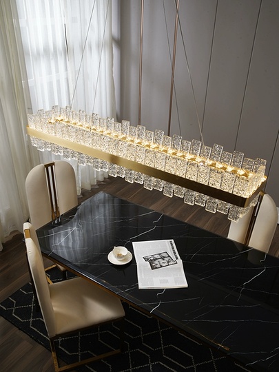 Люстра подвесная, медный, хрусталь, ORNATE 80*18, металл, LED.