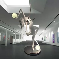 Торшер белый Girls ballerina, 79*200 см, LED, Е27, смола, стекловолокно, 65 Вт