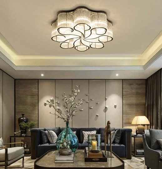 Люстра подвесная, хром, ПММА, KASIA 80*24, металл, E14.