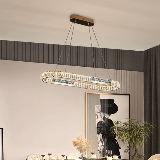 Люстра подвесная ASLI 90*100 бронза, кристалл, металл, LED.