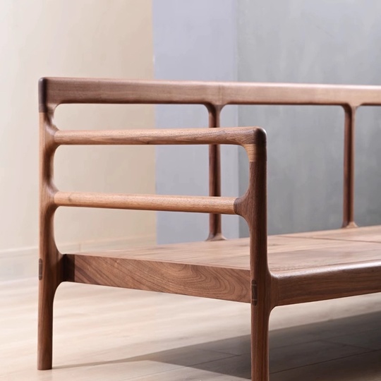 Прямой диван Andrew темный орех, ткань, 220*73*68 см