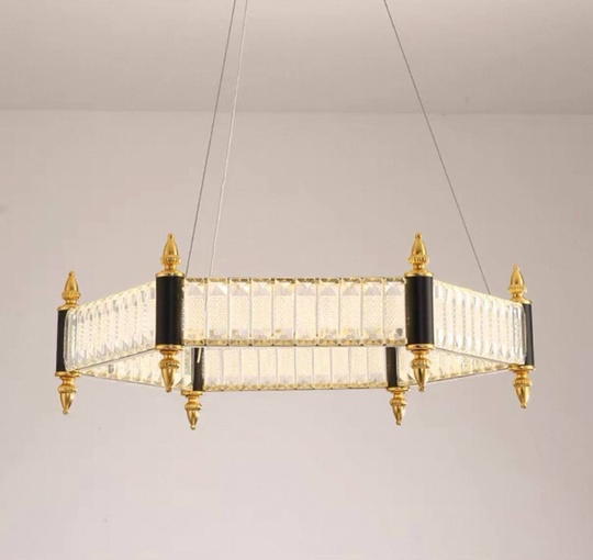 Люстра подвесная, золото, кристалл, ARCHIE 80*18, металл, LED.