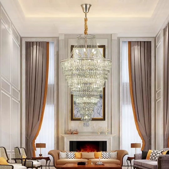 Люстра подвесная, золото, кристалл, VULCAN 80*130 металл, E14.