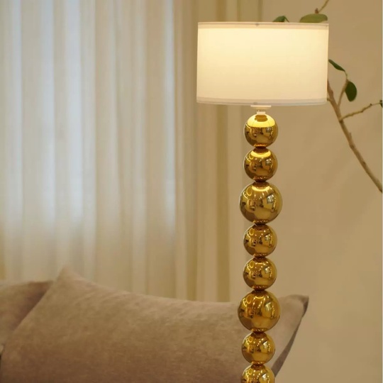 Торшер белый золото Oblina, 35*35*170 см, LED, E27, металл, 14 Вт