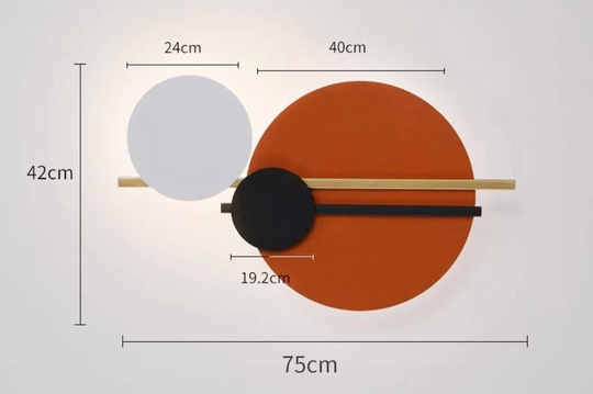 Настенный светильник, Бра MAXIMILIAN 75*42, оранжевый, белый, черный, медный, металл, LED.