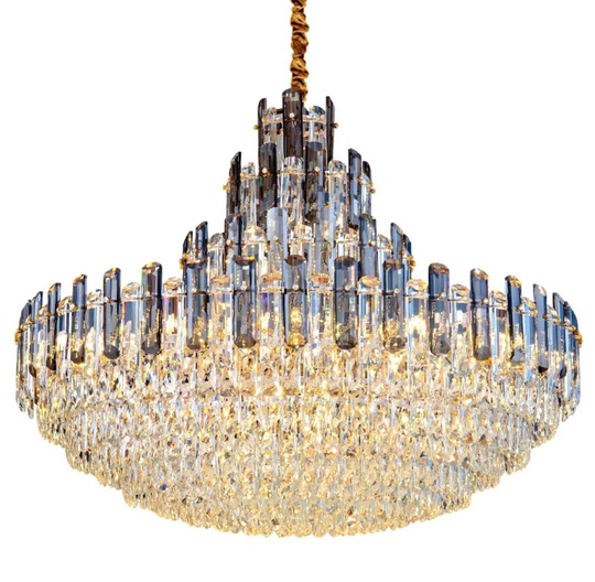 Люстра подвесная ERIS 50*50 золото, кристалл, металл, Е14.