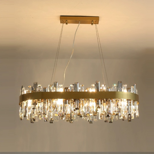 Люстра подвесная, медный, кристалл, CHIC 100*25, металл, E14.