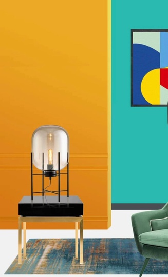 Настольная лампа CHAD 37*86, коньячный, металл, Е21.