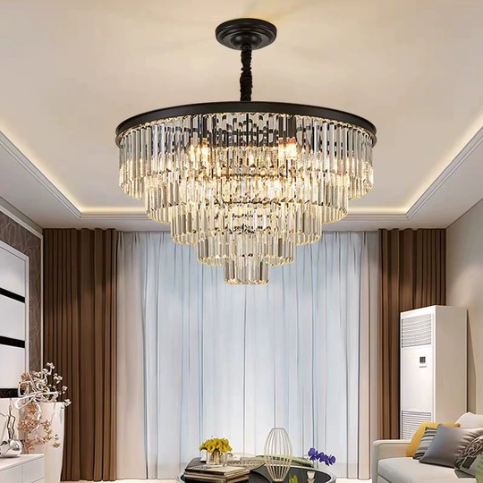 Люстра подвесная, черный, стекло, AYBAN 50*30, металл, E14.