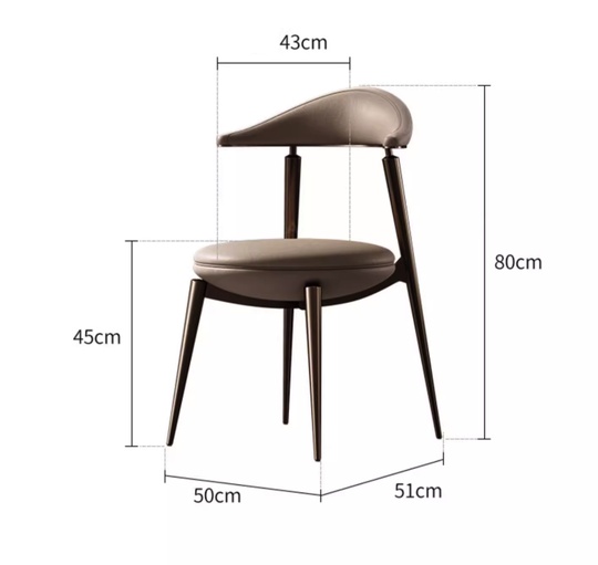 Обеденный стул Loud, 50*80*51 см, молочный, кожа