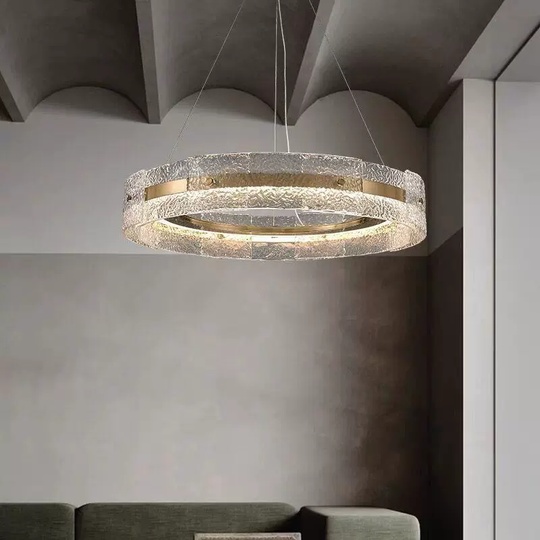 Светильник подвесной бронзовый Aelvaric, металл, стекло, трос 150 см, 100*13 см, LED