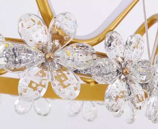 Люстра подвесная, золото, хрусталь, NOAH 80*20, металл, LED