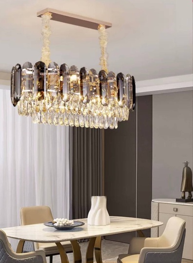 Люстра подвесная BERNA 80*30 дымчатый, стекло, металл, Е14.