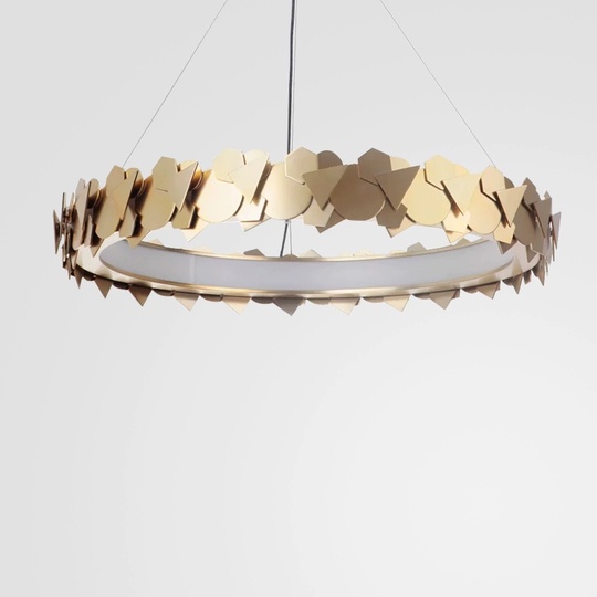 Светильник подвесной медный Elysperia, металл, трос 150 см, 60*11 см, LED