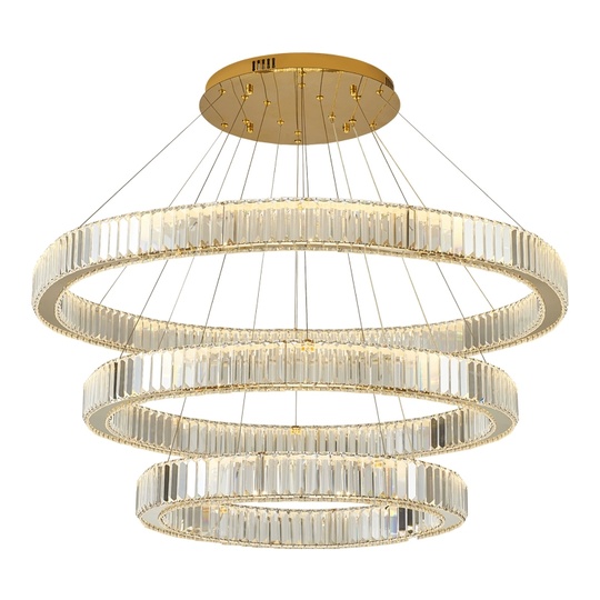 Люстра подвесная CALISKAN 60*150 золотой, хрусталь, металл, LED.