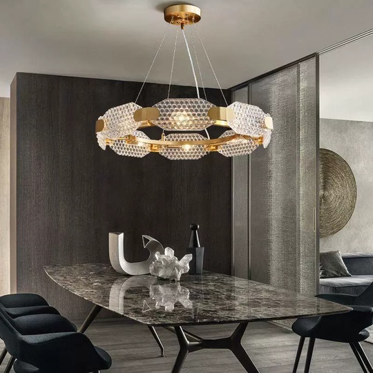 Светильник подвесной бронза Airquix, металл, стекло, трос 100 см, 40*15 см, G9