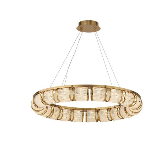 Люстра подвесная, медная, Elaxor, металл, 60*10 см, LED