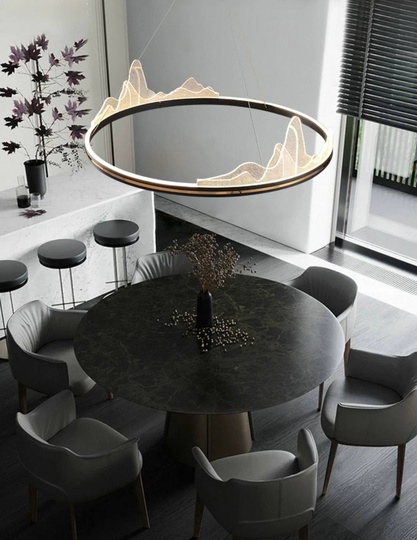 Люстра подвесная, черный, ПММА, CHAD BLACK 60*20, металл, LED