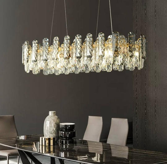 Люстра подвесная AKCA 80*22 дымчатый, стекло, металл, Е14.