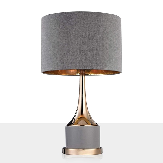 Настольная лампа CLASSIC 38*65, серый, золотой, металл.