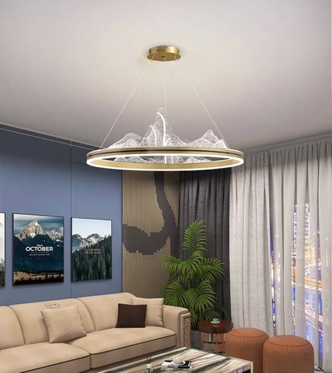 Люстра подвесная, медь, ПММА, CHAD 100*20, металл, LED