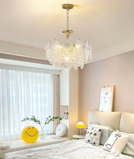 Люстра подвесная, медный, стекло, NEWSBRINGER 80*32, металл, E14.