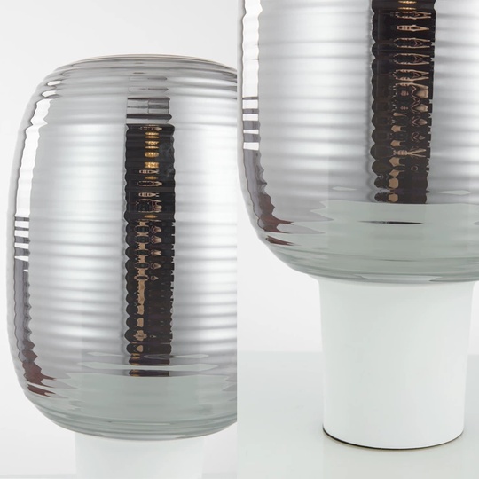 Настольная лампа HARRY 23*39, дымчатый пепел, алюминий, стекло.