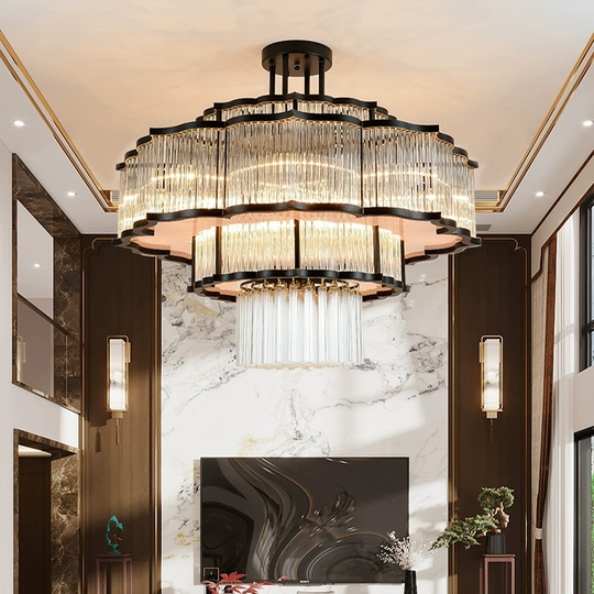 Люстра подвесная, черный, стекло, AYCAN 150*100, металл, E14.