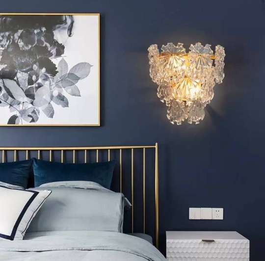 Настенный светильник, БРА ZACHARY 27*29, медный, прозрачный, стекло, металл, Е14.