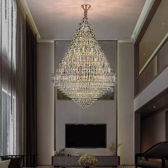 Люстра подвесная, золото, кристалл, QANTAS  80*110 металл, E14.