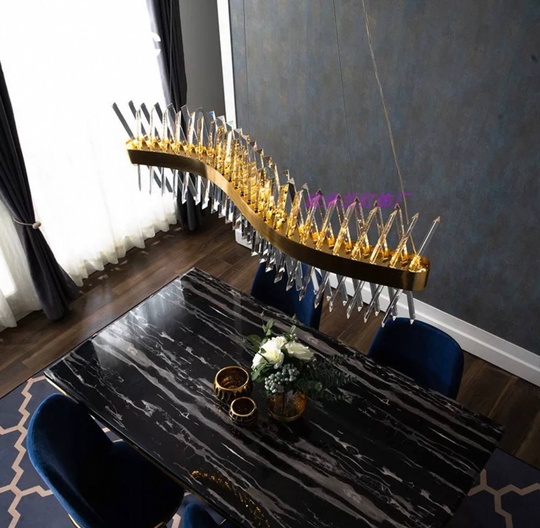 Люстра подвесная, медный, стекло, STYLISH 100*30, металл, LED.