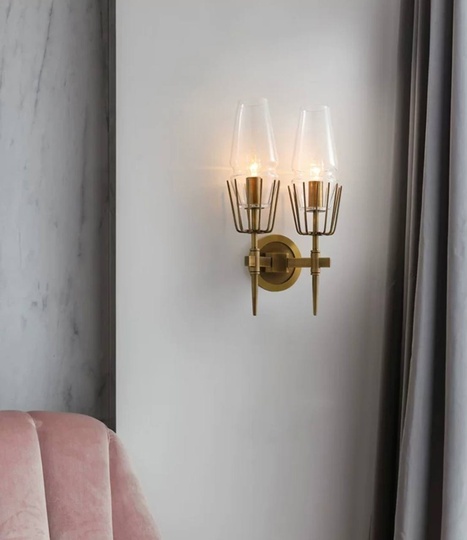 Настенный светильник бронза SAMMY, Бра 12*41, медь, LED.