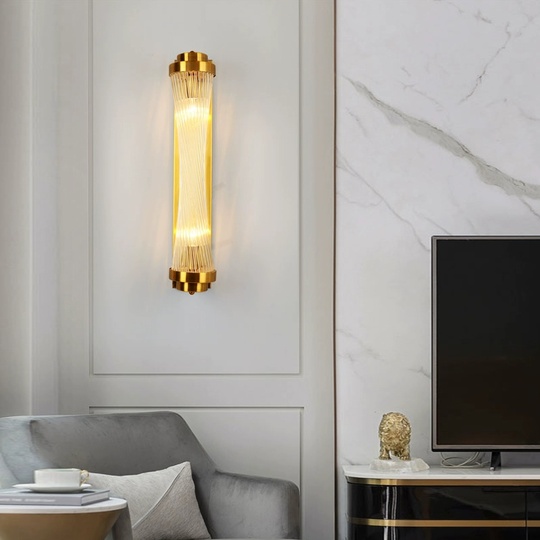 Настенный светильник, БРА VINNIE 12*40, медный, прозрачный, стекло, металл, Е14.