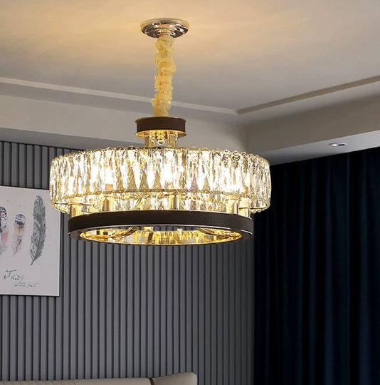 Люстра подвесная BILGEHAN 60*35 золото, кристалл, металл, LED.