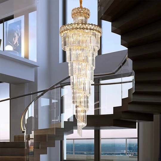 Люстра подвесная, золото, кристалл, MALVIN 60*180 металл, E14.