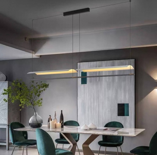 Люстра черная, белая Avelor, металл, 300*13 см, светодиодная, LED