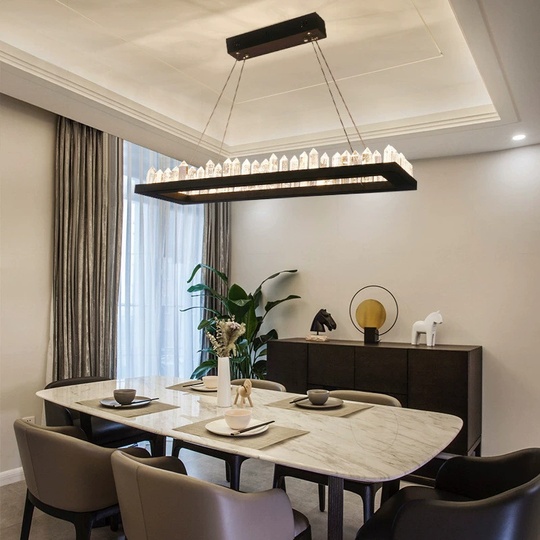 Люстра подвесная, черный, кристалл, KEVIN 80*35 металл, LED.