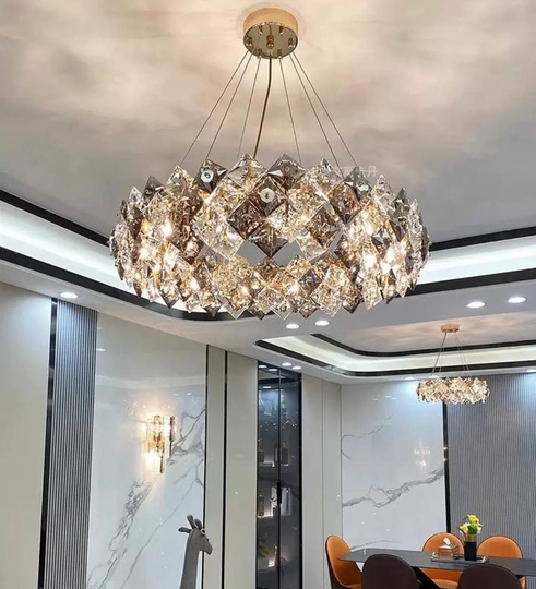 Люстра BANY 100*20 золото, стекло, металл, Е14.