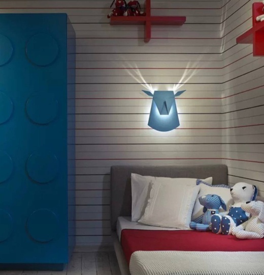 Настенный светильник, БРА GOKER 38*35, голубой, металл, LED.