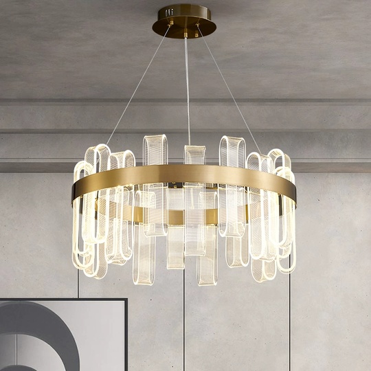 Светильник подвесной медный Evolqua, металл, трос 120 см, 80*30 см, LED