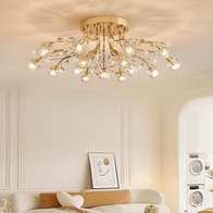 Люстра золотая Elyndar, металл, кристалл,  92*30 см, G9