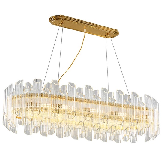 Люстра подвесная ERBIL 100*25 золото, стекло, металл, Е14.
