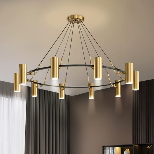 Люстра подвесная, бронза, ПММА, ALAN 92*150, металл, GU10