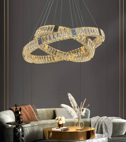 Люстра подвесная CAGLA 80*150 бронза, кристалл, металл, LED.