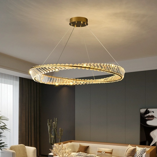 Люстра подвесная, золотой, кристалл, GLAMOROUS 60*10, металл, LED.
