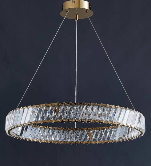 Люстра подвесная, медь, хрусталь, MASON 90*8 металл, LED