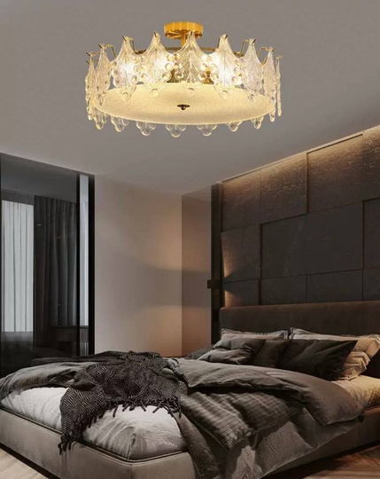 Люстра подвесная, медный, стекло, ANEMONE 40*20, металл, E14.