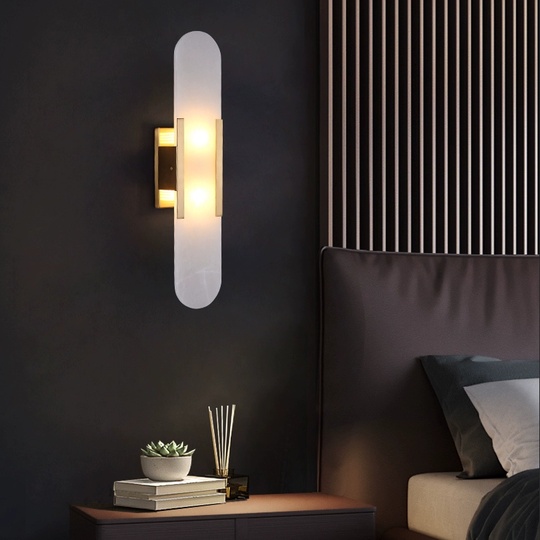 Настенный светильник SASSO, Бра, 10.5*35, бронза, мрамор, металл, G4.